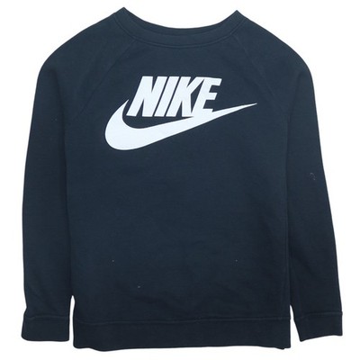 Nike Herren Schwarz Small Pullover Sweatshirt Logo Rundhals