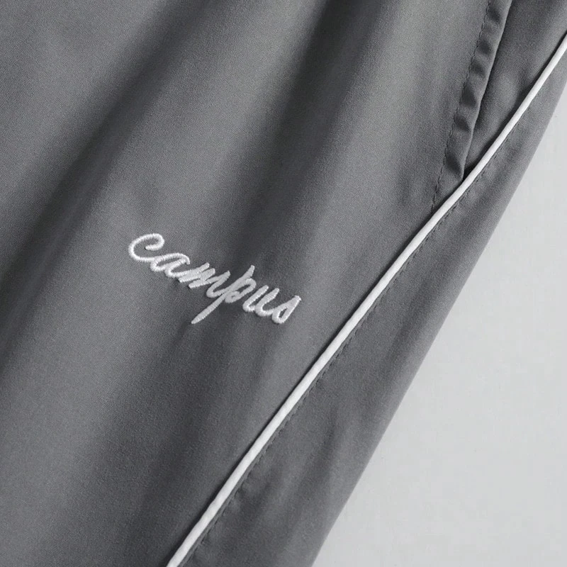 Y2K Streetwear трек брюки промытые бегуны с отражающими полосками и звездный дизайн - Изображение 3 из 4