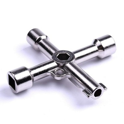 4 Way Alloy Triangle/square 4 in 1 Service Utility Cross 4 1 key, Silver 