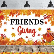 Friendsgiving Banner 71 x 43 Inch Party 71 X 43 Inches, Orange