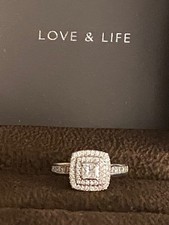 Ernest Jones 18ct Gold 0.75ct Diamond  Halo Ring Engagement Ring 3/4 Carat 18K