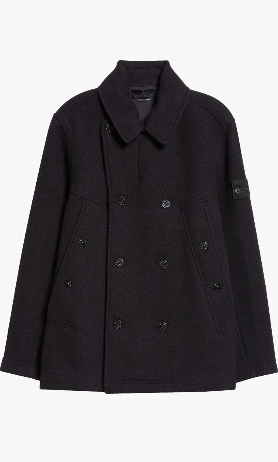 Giacca Stone Island Melton Ghost Pezzo Lana e Cashmere Nera XL $1600