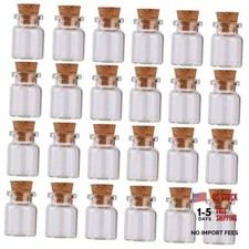 MaxMau 24pcs Mini Glass Bottles with Cork Stoppers 5ml DIY Art Crafts Storage