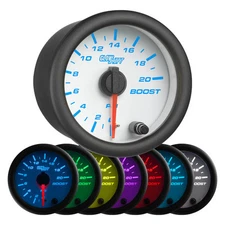 GlowShift White 7 Color 20 PSI Boost Only Gauge Kit - 52mm 2-1/16"