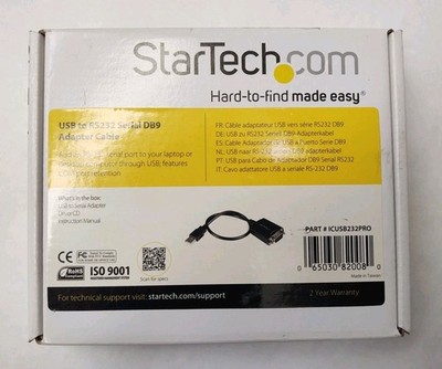 StarTech.com ICUSB232PRO 1' USB to RS232 Serial Adapter Cable with COM Retention