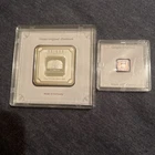 Set of 2 Geiger  Silver Bars in Plastic Assay Capsules 50 gram & 1 gram.