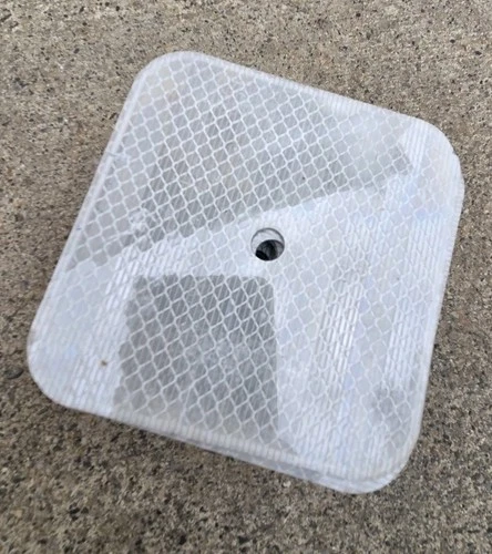 High Intensity Reflective Delineator  White/Silver 4"x4" .08"Thick Used (Qty-16) - product listing photo