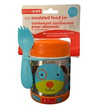 Skip Hop Zoo Insulated Food Jar With Spork Dog 11 oz. 325 ml Brand New