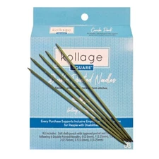 Kollage ::Square® GREEN Double Pointed Needles Combo Pack:: Sizes 0-3 US, 7"