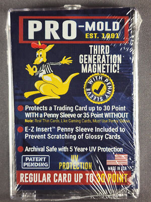 one touch card holder with penny sleeve 5-Count Pro-Mold 35pt. Magnetic One-Touch Holders Holds Sleeved Card MH35S : Toys & Games or without a penny sleeve 10x Pro Mold MH30SAB 3rd
