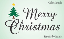 Merry Christmas STENCIL Winter Mountain Pine Lodge Tree DIY Craft Art Signs