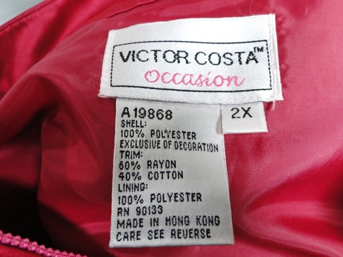 Victor Costa Vintage Bomber Jacket Women 2X Red Pink Floral Embroidered Zip - Picture 6 of 6