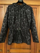 Black Lace Sportmax Code Windbreaker Style Waterproof Jacket Size S Vgc