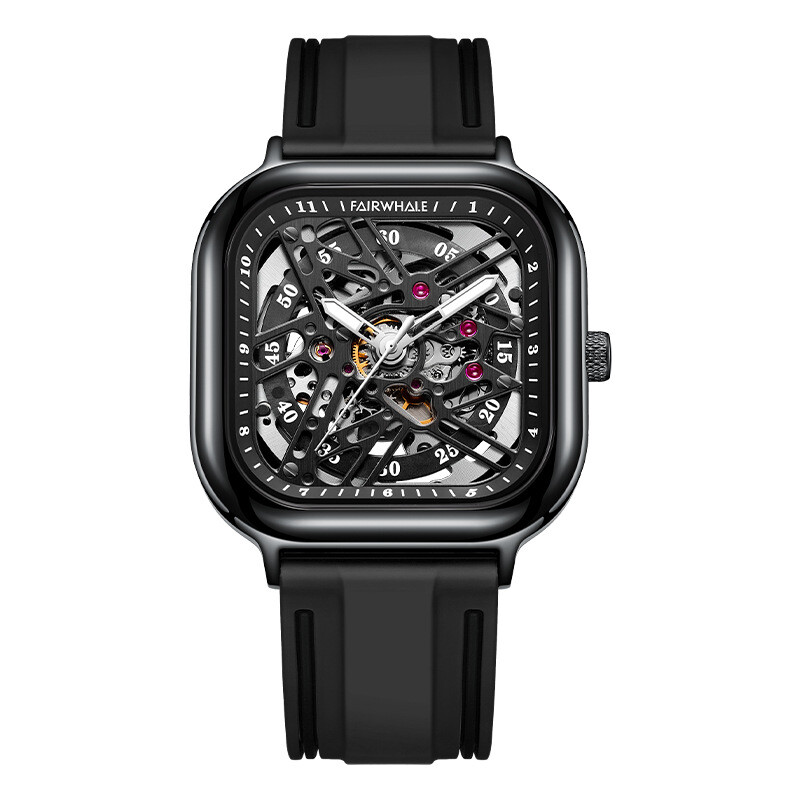 MARK FAIRWHALE Square Luminous Waterproof Tourbillon Mechanical Automatic Watch