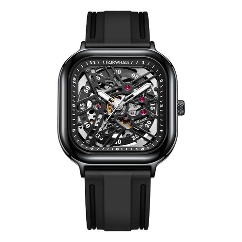 MARK FAIRWHALE Square Luminous Waterproof Tourbillon Mechanical Automatic Watch