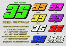 Racing Car Numbers Vinyl Decals Package Kit Late Model Modified