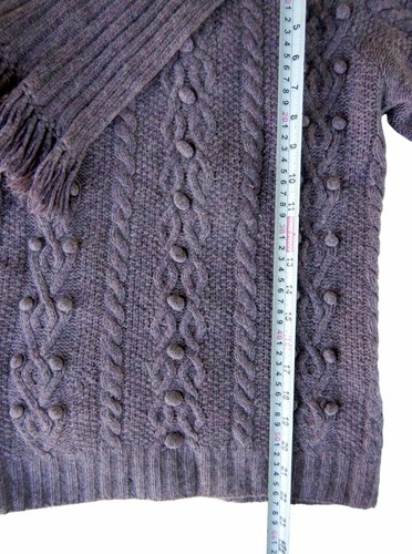 Ralph Lauren Women's Purple Wool Cashmere Cable Knit Jumper Sweater - Medium - Picture 4 of 9