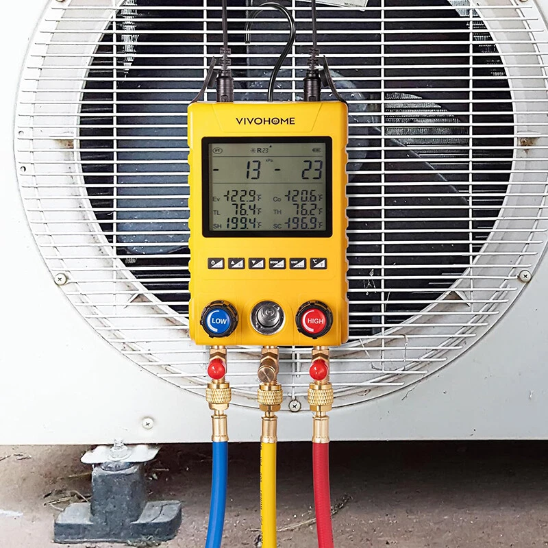 Digital HVAC Manifold Gauge Set Refrigeration AC Gauges for R1234yf R134a R410a - Image 2 of 4