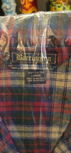 Vintage Barrington 100% Cotton Flannel Plaid Pajamas Size Men's L Large NOS - Picture 3 of 3