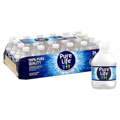 Pure Life Purified Water, 8 Fl Oz, Plastic Bottled Water, 24 Pure Life Purified Water, 8 Fl Oz, Plastic Bottled Water, 24