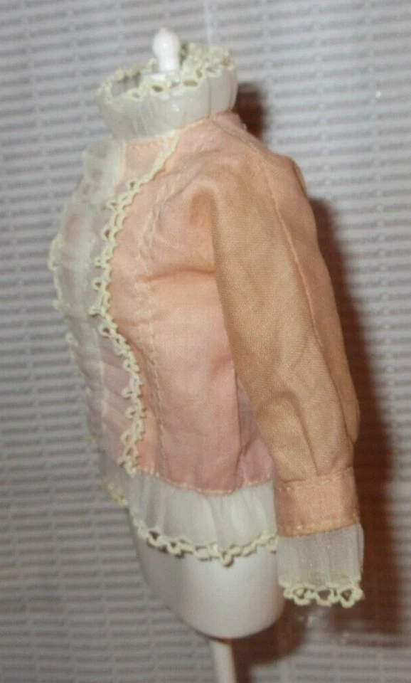 TOP TAMMY IDEAL 1962 FASHION PINK COTTON BLOUSE CHIFFON TRIM #9152-0 RING-A-DING - Image 3 of 4