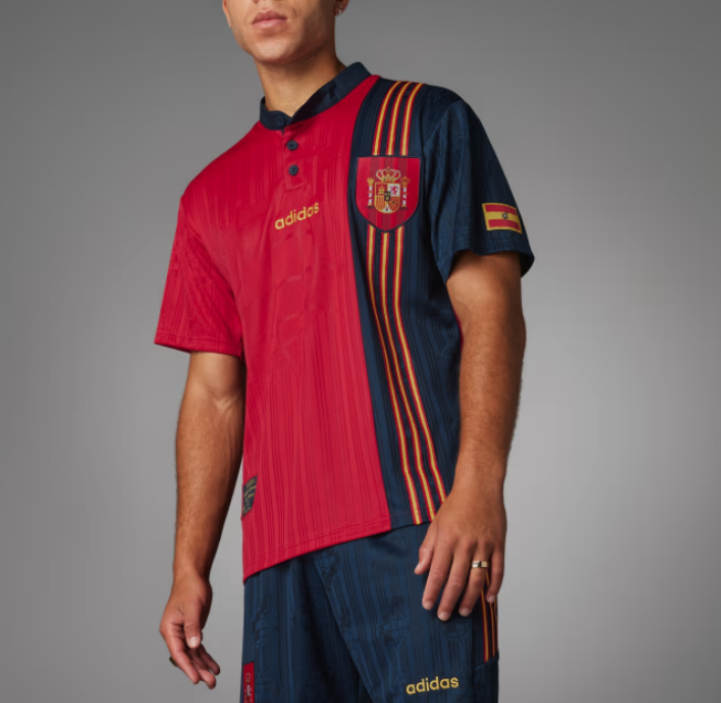 Adidas Spain 1996 Home Jersey Bold Red Asian Sizing IT7754 | eBay