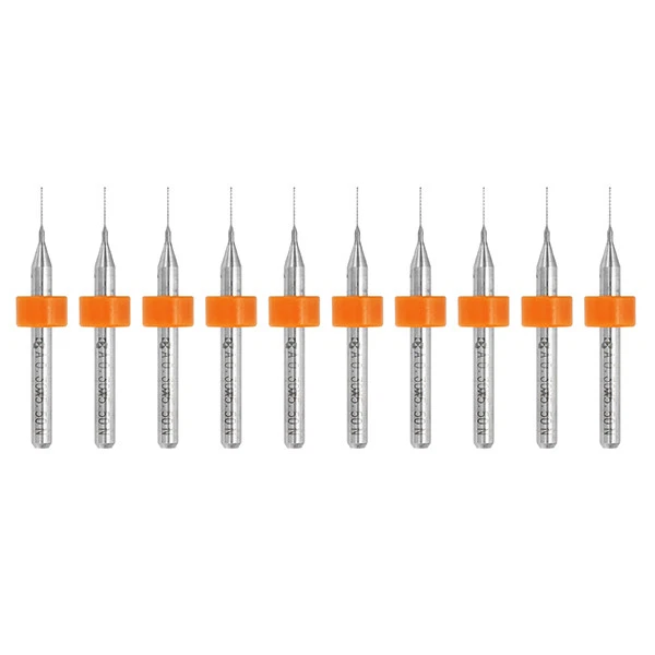 Carbide PCB Drill Bit 0.3mm 10pcs 3.175mm Shank Micro Drill Bits CNC