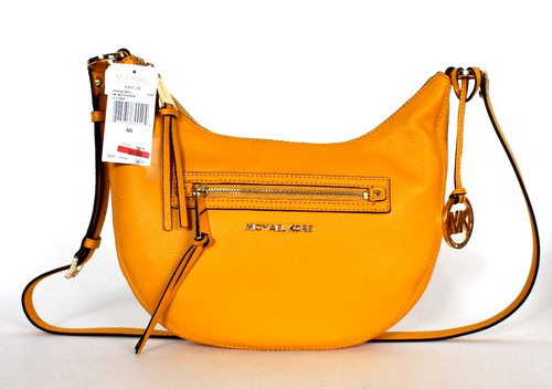 NWT Michael Kors Rhea Zip Small Messenger Sun