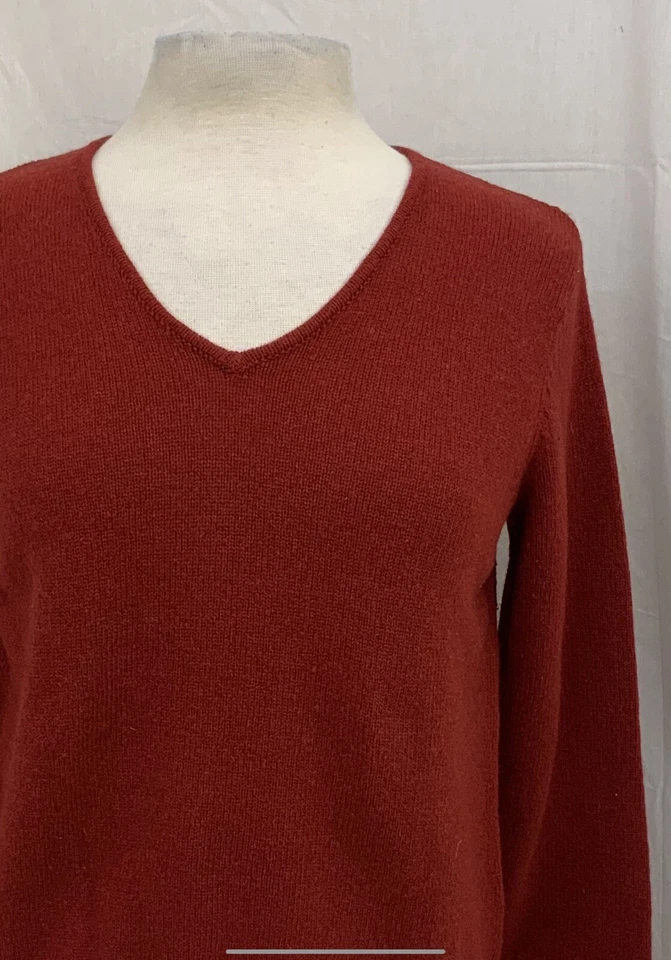 Suéter Eddie Bauer PS Cárdigan Rojo 100% Lana Manga Larga YGI N2-179 Foto 3 de 4