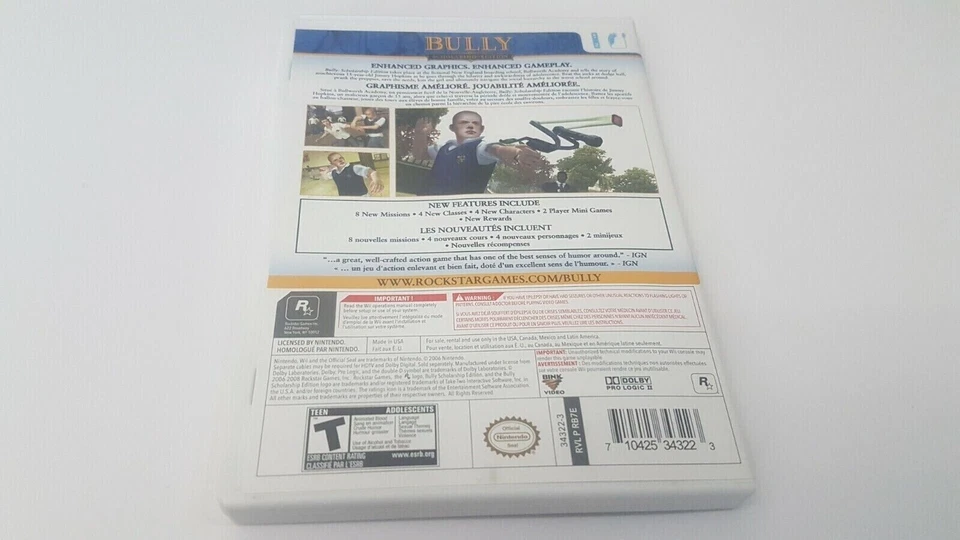 Bully Scholarship Edition [Wii] [Nintendo Wii] [2008] [Complete + Bonus Poster!] - Image 4 of 4