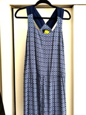 Ana Maxi Navy Blue Maxi Summer Dress Sleeveless Size S Drawstring Waist