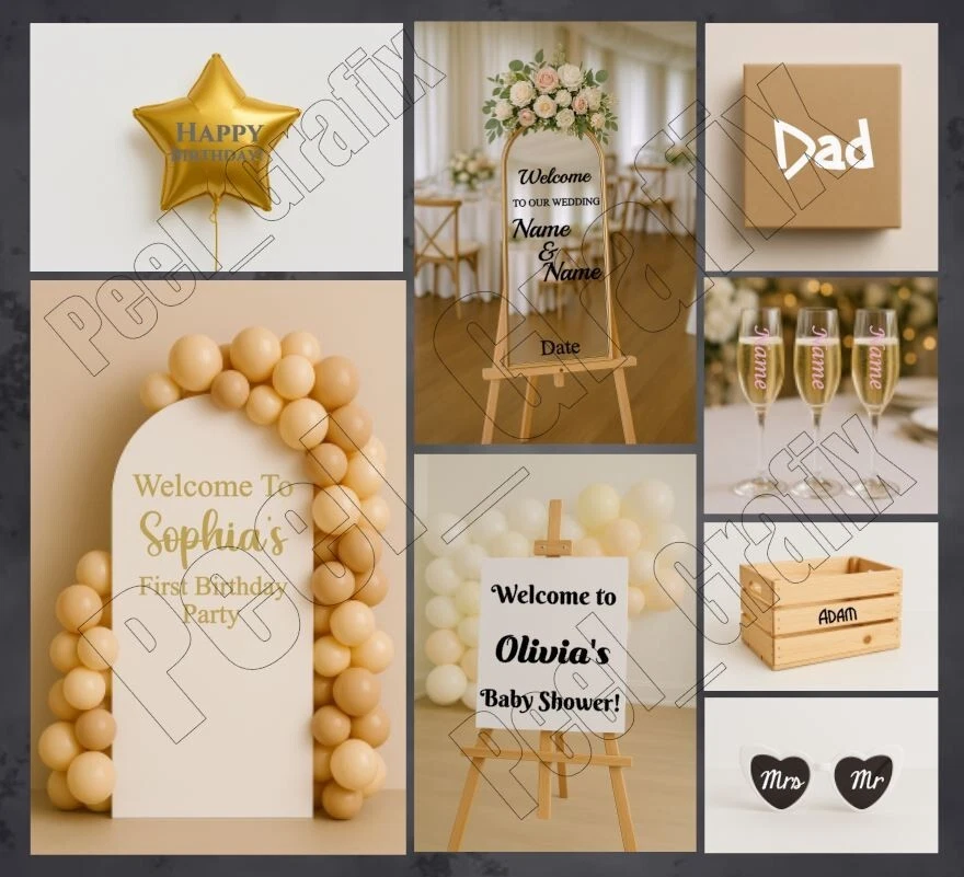 Personalised Name Vinyl Sticker Word Text Cut Fancy Font Sticker Sentence custom - Image 4 of 4