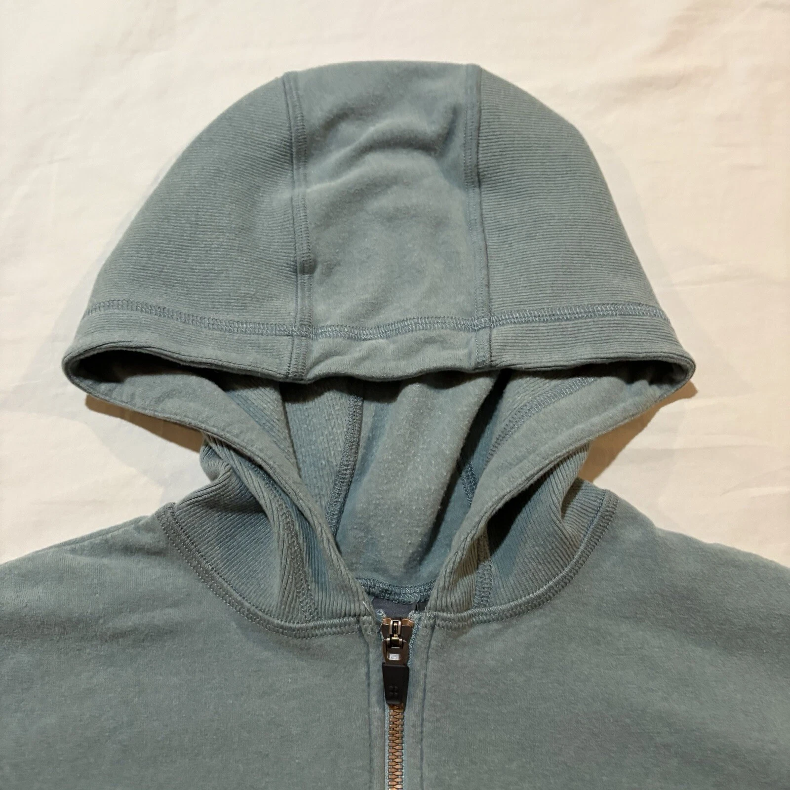 VETEMENTS Felpa Betty Sanctuary Luxe con cappuccio blu tempesta full zip XS