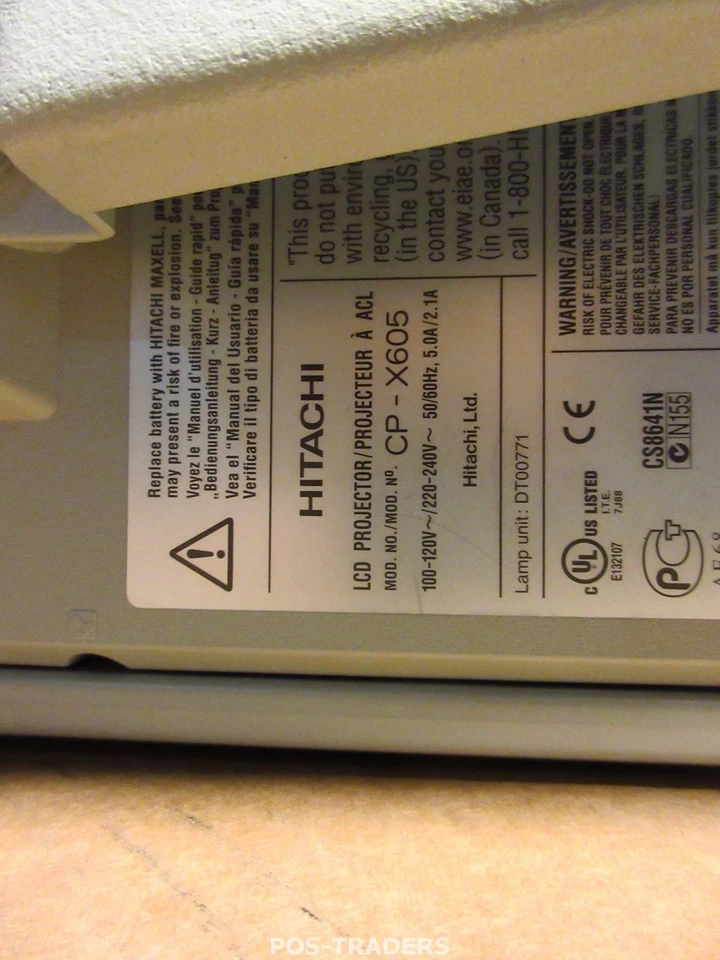 Hitachi CP-X605 Projector Beamer XGA 4000 LUMENS 1219 HOURS  - RED LIGHT FLASHIN - Bild 3 von 3