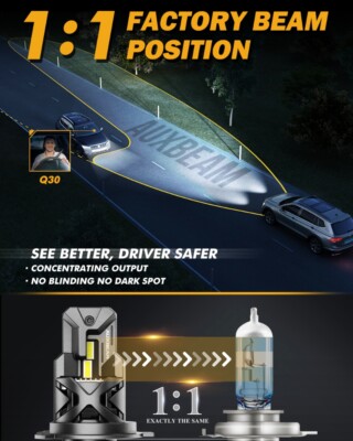 Kit De Bombillas LED AUXBEAM H4 9003 Para Faros - Haz Alto/bajo, 6500K Blanco, Canbus, 2 Unidades, 24000 LM