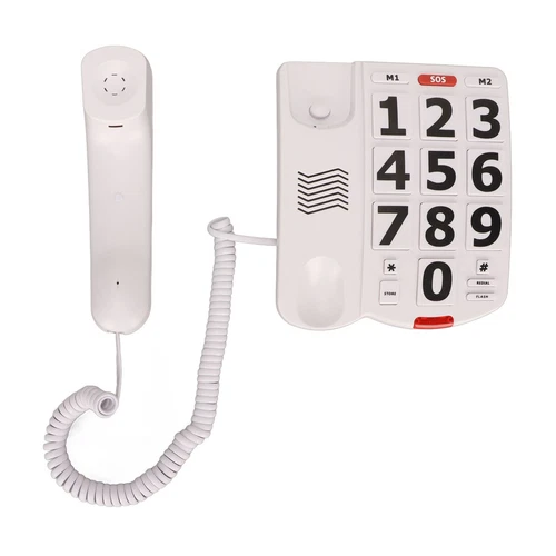 Big Number Button Telephone Adjustable Volume for Seniors Corded Landline Phone - Zdjęcie 9 z 13