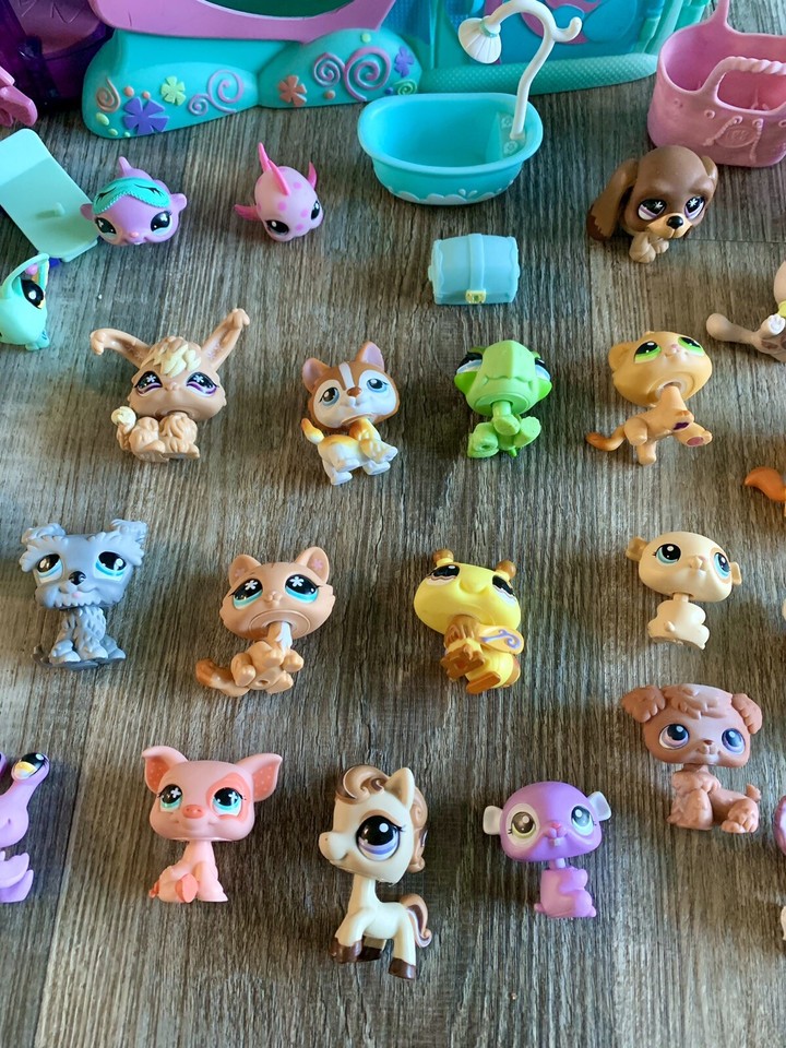 Littlest Pet Shop LPS Lot Hamster Wheel Curious Kitties Figures Dog