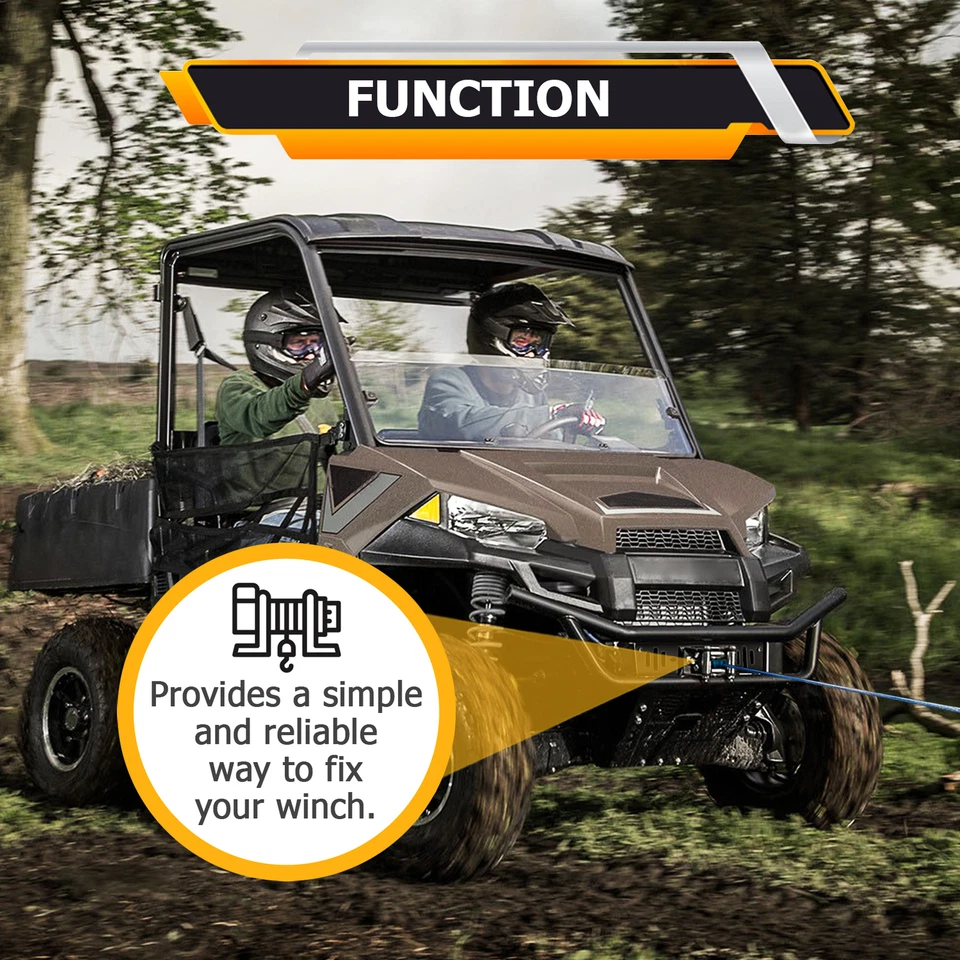 Montaje de cabrestante de acero para Polaris Ranger 500 570 700 800 XP 900 doble modelos tamaño completo Foto 4 de 4