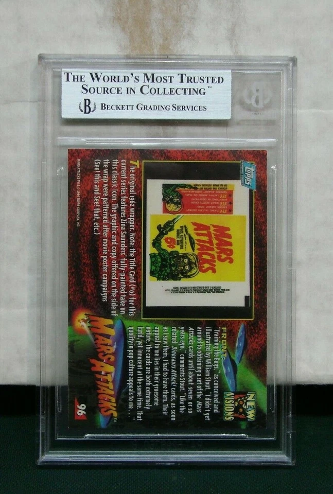 1994 Mars Attacks Archives Card #96 SIGNED WILLIAM STOUT BECKETT BAS AUTHENTIC - Image 2 of 2