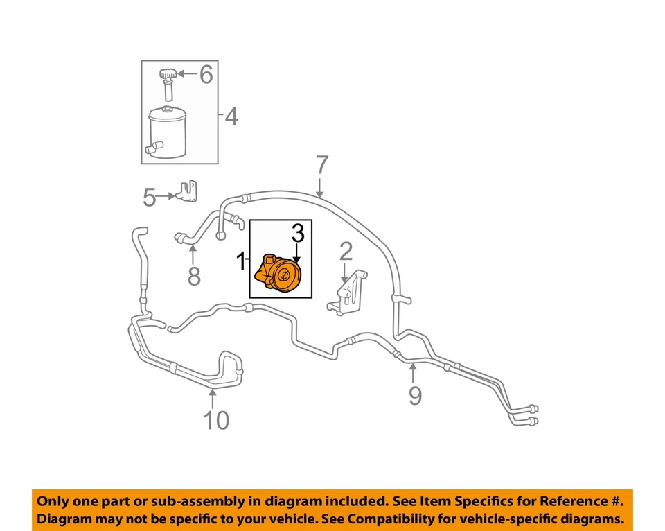 Used Power Steering Pump fits: 2000 Hyundai Sonata 2.5L 6 cylinder Grade A - Image 3 of 4