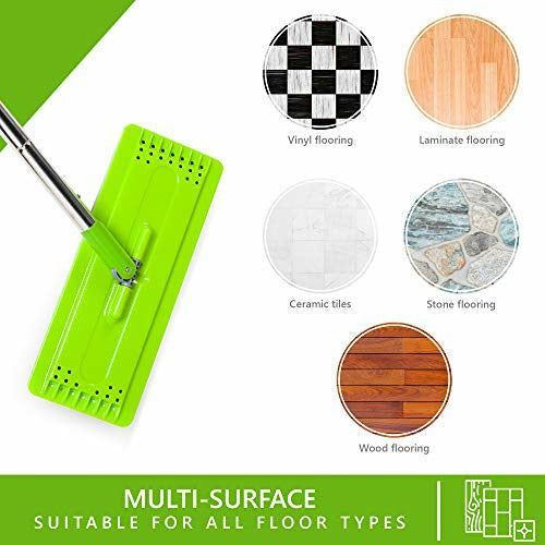 Easy Gleam Mop & 2-Chamber Bucket Set –2 x Microfibre , Compact Green 23x19x39cm - Bild 3 von 5