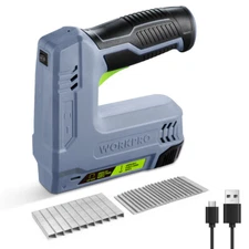 WORKPRO 2-in-1 Electric Cordless 3.6V Staple Nail Gun 2.0Ah Stapler Staples Nail