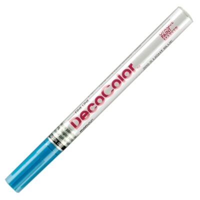 200-10 Marvy DecoColor Opaque Paint Marker, Fine Tip, Light Blue Ink, Box of 12