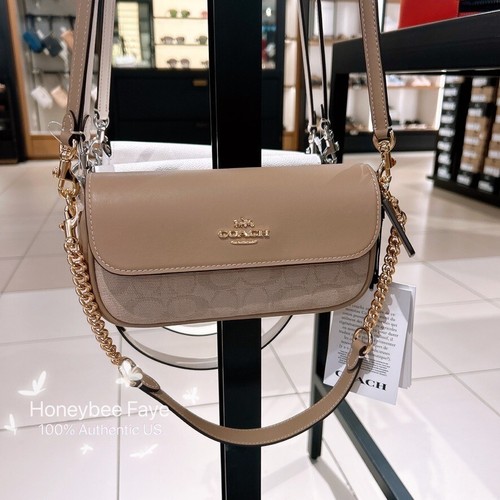 Bolso Coach Hailey con solapa nuevo con etiquetas en lona exclusiva CAN70/CAN96/CAN94/CAN72 - Imagen 47 de 82