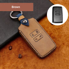 Genuine Leather Zipper Bag Key Case Holder Cover fit for Renault Smart Card 4 Button 5360 Black 
