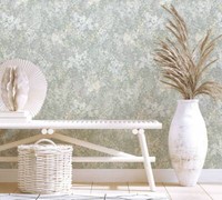 Vliestapete Floral Blumen Zweige Aquarell Grau Blau Gelb 47452 Flora (6,92€/1Qm)