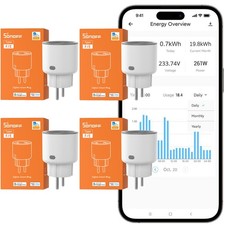 4Packs Sonoff S60 Zigbee Smart Steckdose 16A Plug Energiemessung Überlastschutz