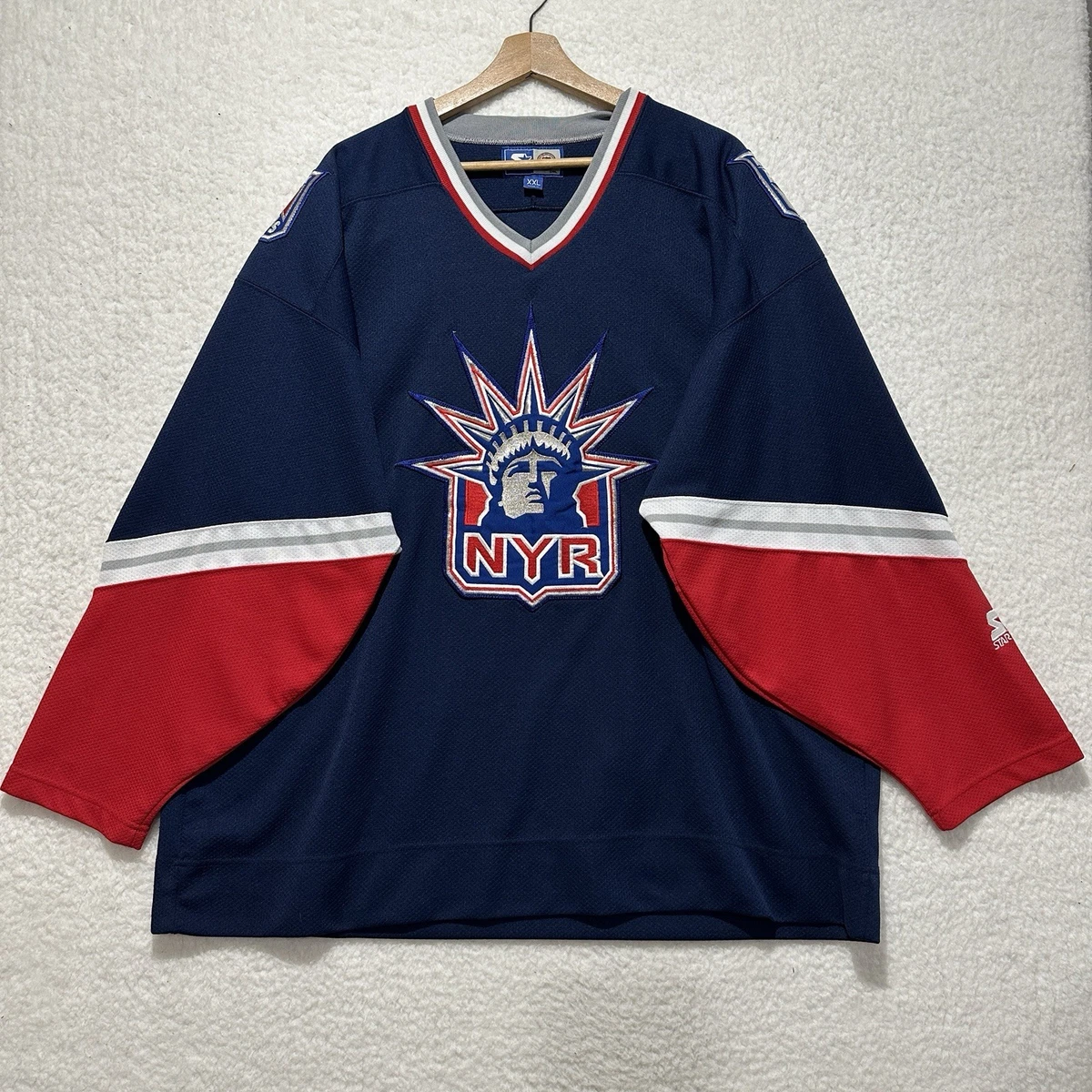 Vtg CCM New York Rangers Maillot Hockey Homme XL Made In Canada Ai Knit