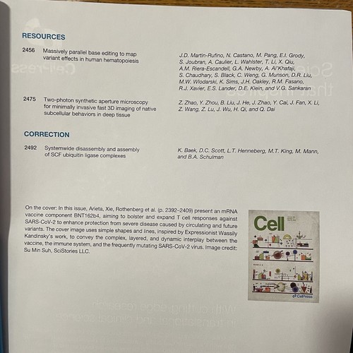 Cell Magazine Medical Journal Vol 186 #11 May 25, 2023 mRNA Vaccine BNT162b4 - Picture 7 of 7