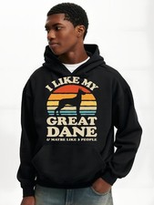 Men'S Funny Dog Lover Hoodie - I Like My Great Dane  Maybe Like 3 People Graphi